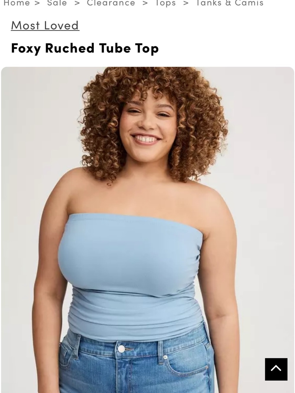 Torrid Foxy Mountain Spring Blue Tube Top